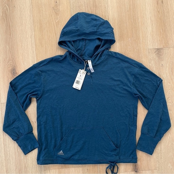 Adidas Women's Standard Essentials Slub Navy Blue West Bend EmbroideredSz L *N14 - Picture 2 of 5